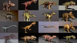 Dinosaur Set Deluxe 3D Model Collection