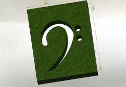 F clef, green and wood image