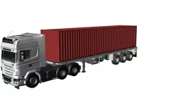flatbed semi-trailer with 40ft iso container
