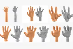 Hands Basemesh Collection 3D Models for Cartoon Characters 