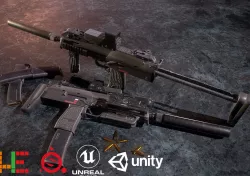 HIE Game Ready MP7 Attached D180614 Low-poly  3D model