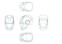 Iron man helmet 2D