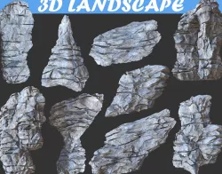 Low poly Realistic Rocky Sharp Cliff Modular Pack 3D Model Collection