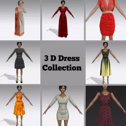 Stylish Designe  3D Dresses for Female Avatars 3D Model Collection