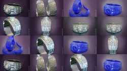 The Om mantra ring with pearl and earrings print models 3D Model Collection