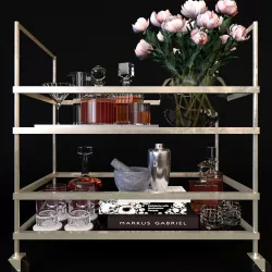 Tray with brandy 3D model
