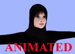 Arab muslim woman hijab-RIGGED-ANIMATED Low-poly  3D model