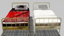Asylum Bed Low-poly  3D model