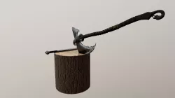 Axe in stump Low-poly  3D model