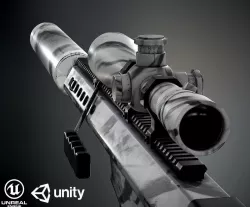Barret M82A1 PBR Low-poly  3D model