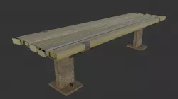 Bench Worn Metal  3D model