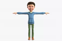 Boy Cartoon Character No Rig Low-poly  3D model