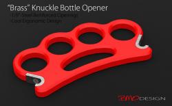 STL file Beer can holder with brass knuckles handle - The perfect