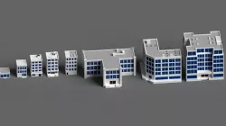 Cartoon buildings  low poly building  home  3D model