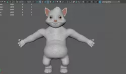 Cartoon Cute Cat humanoid  Low-poly  3D model
