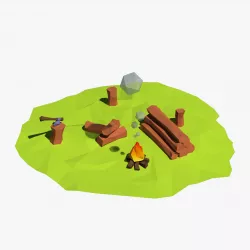 Cartoon logs Low-poly  3D model