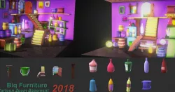 Cartoon Zoom Basement DM Low-poly  3D model