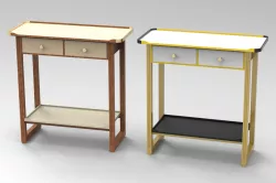 Console Table ( Rubber wood + Metal ray )