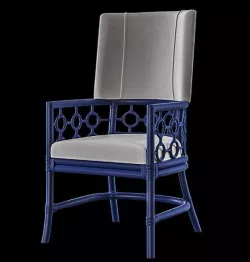 David Francis Furniture - Carlton Dining Armchair Indigo 3D model