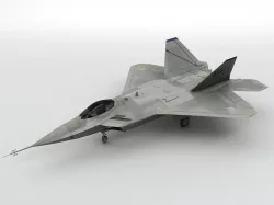 F-22 Raptor Jet Aircraft Low-poly  3D model