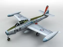  F84-G Thunderjet Jet Aircraft 3D model