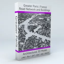 Greater Paris Streets and Buildings  3D model