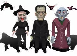 Halloween characters pack rigged animated 3D models  Low-poly  3D model