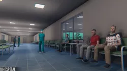 Hospital - modular building  props and characters Low-poly  3D model