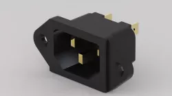 IEC C14 AC Power Connector -  Panel Mount AC Electrical plug Connector