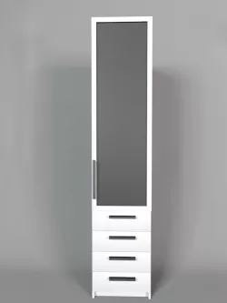 Ikea Pax Corpus weiss mit Tuer u Schubladen 500x580x2360 3D model