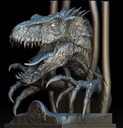 Indoraptor Jurassic world head bust statue 3D model