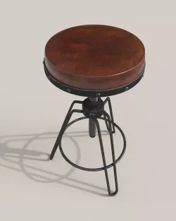 Industrial bar stool 3D model