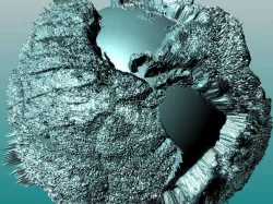 Inverted Seafloor Globe 350x in 130,000 Facets