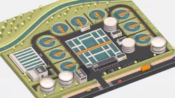 Isometric Water Treatment Plant Large Platform Low-poly  3D model