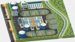 Isometric Water Treatment Plant Large Size Low-poly  3D model