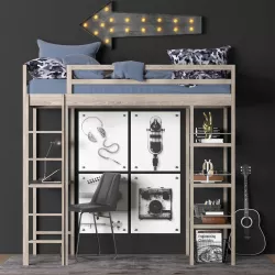 KIERAN STUDY LOFT BED 3D model