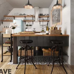Kitchen bar volume 3D model