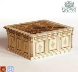Kitchen island with bar 3D model