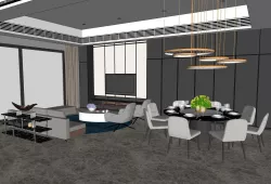 living room dining room 3D model