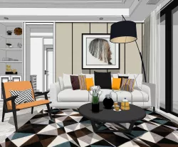 living room dining room 3D model