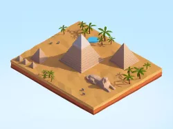 Low Poly Egipt Piramids Landmark Low-poly  3D model