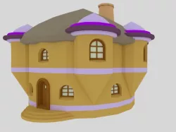 LOW POLY MEDIEVEL HOUSE 3  MANSION MODEL CARTOON STYLE Low-poly  3D model