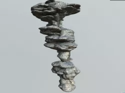 Low poly Sci-fi Rock Column Cliff Modular s8 Low-poly  3D model
