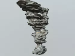 Low poly Sci-fi Rock Column Cliff Modular s9 Low-poly  3D model