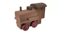 Low Poly Wooden Toy Train Low-poly  3D model