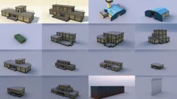 LP Military Buildings and Props Pack 3D Model Collection