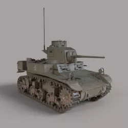 M3 Stuart WW2 Tank 3D model