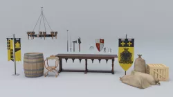 Medieval Props Pack Low-poly  3D model