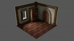 Medieval Room stylized Low-poly  3D model