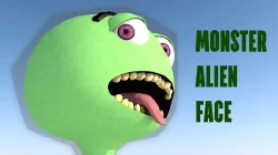 Monster Alien Face Statue 3D model
